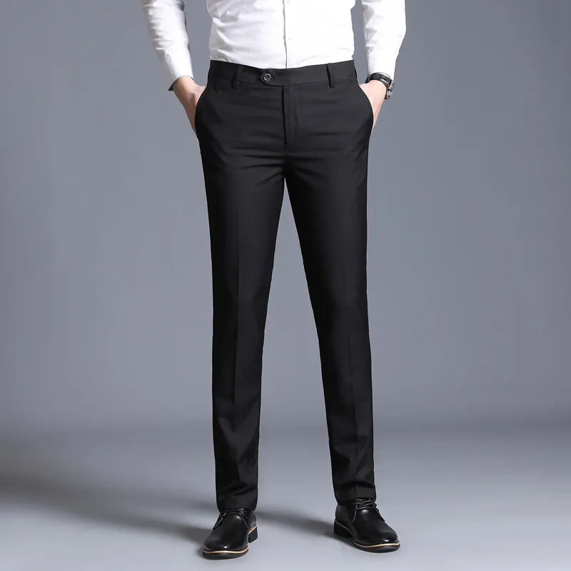 Slim Fit Casual Straight-Leg Trousers