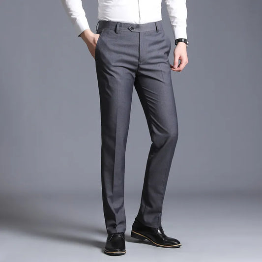 Slim Fit Casual Straight-Leg Trousers