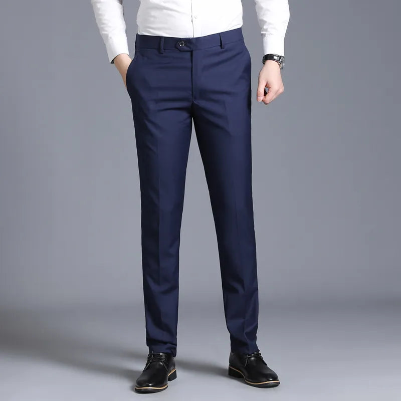 Slim Fit Casual Straight-Leg Trousers